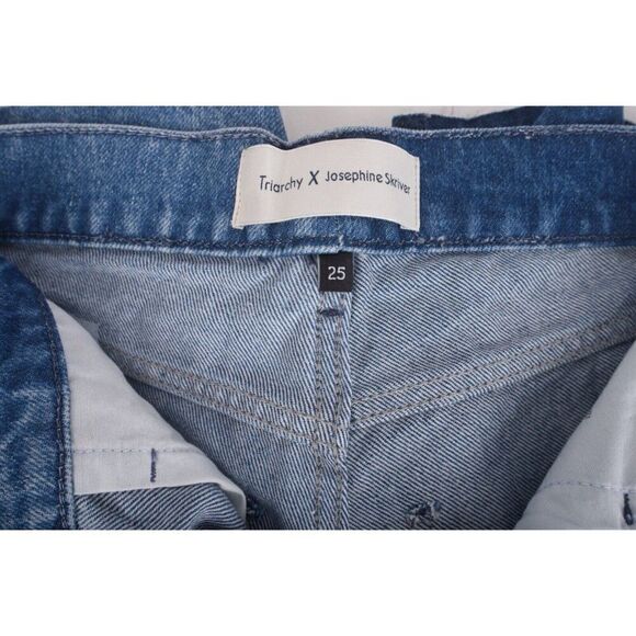 Triarchy Josephine Skriver Two Tone Denim Jean Short Indigo XS EU 25 JSXT002 New - Picture 8 of 8